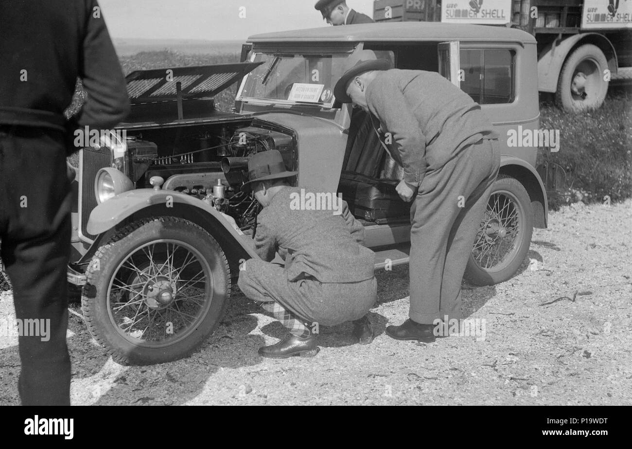 Wolseley at the B&HMC Brighton Motor Rally, 1930. Artist Bill