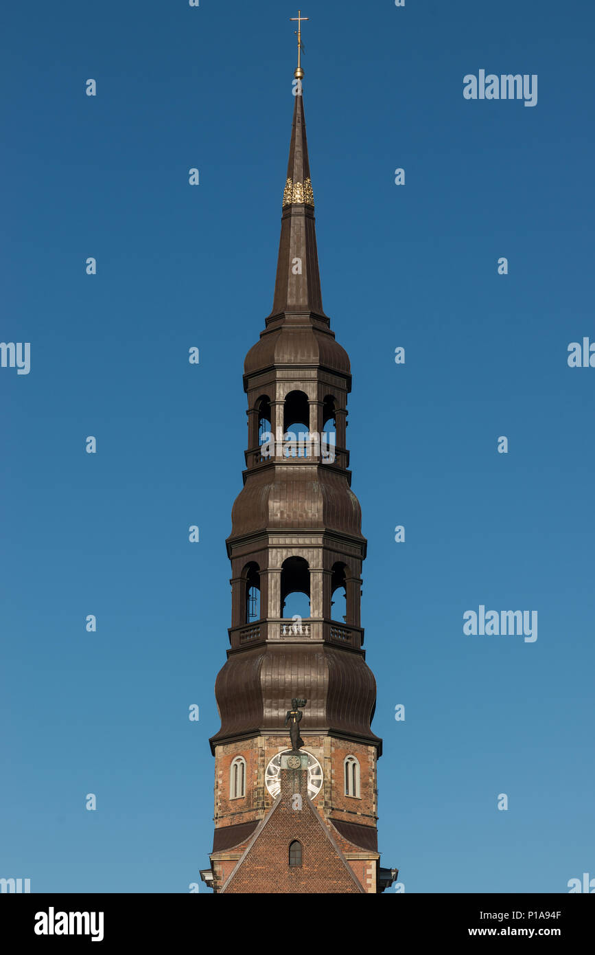 Hamburg, Germany, Tower of St. Catherine's Church Stock Photo