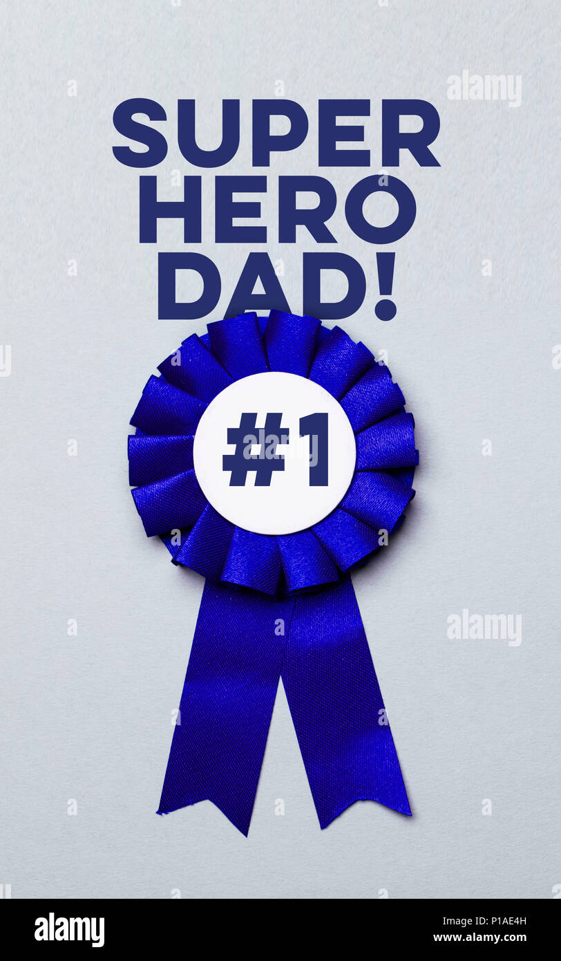 Father's day blue celebration rosette with message Stock Photo - Alamy