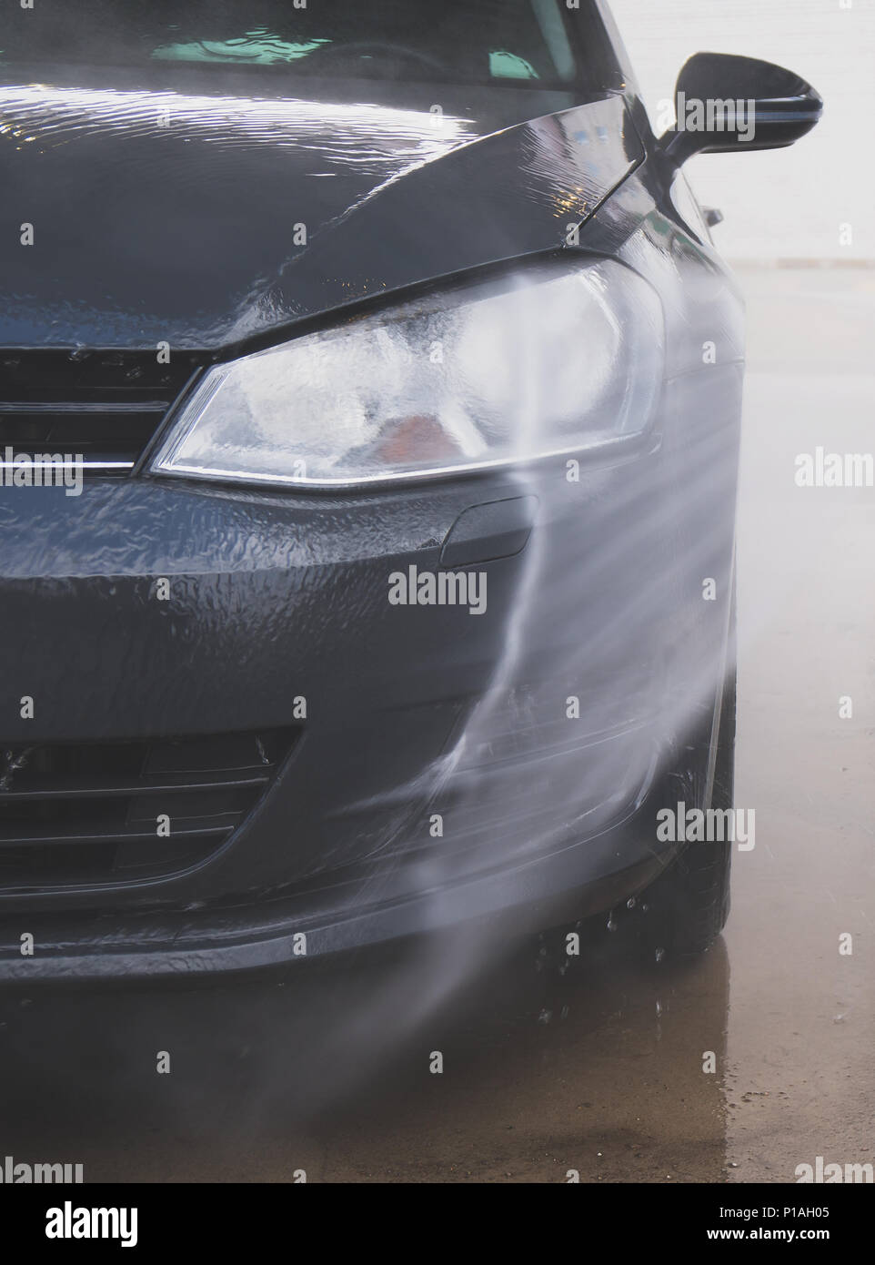 Car wash at automatic carwash service Stock Photo Alamy