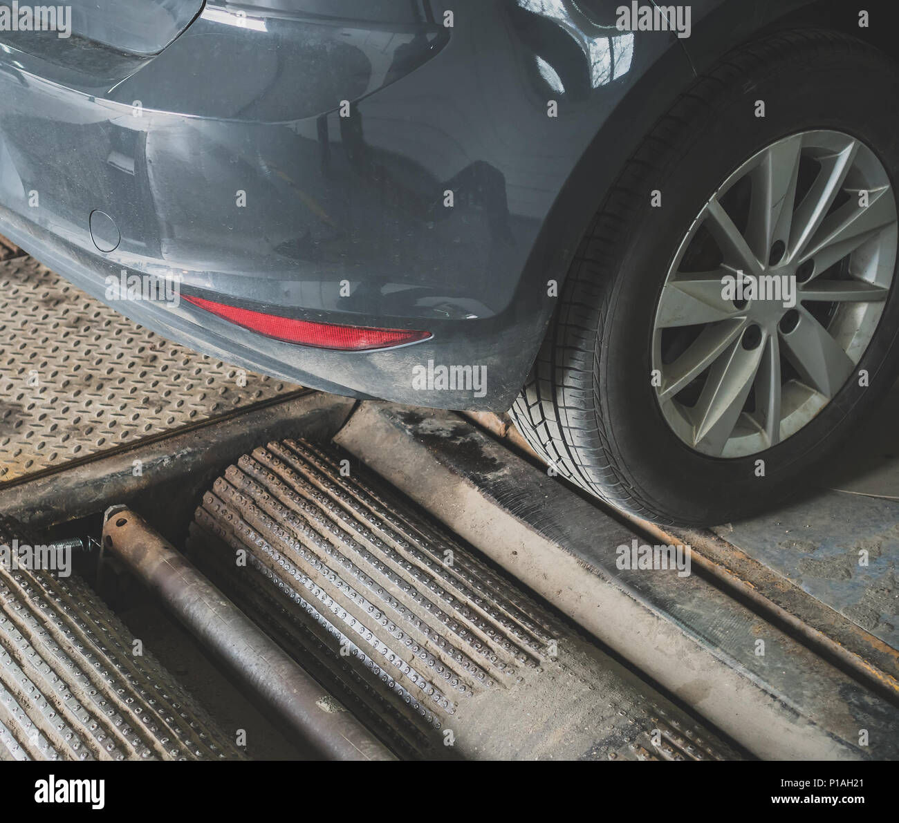 Wheel alignment and balancing in auto service Stock Photo Alamy