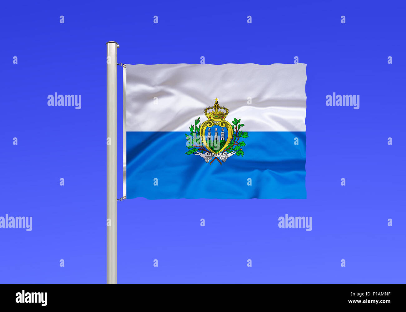 Flag of San Marino, Flagge von San Marino Stock Photo - Alamy