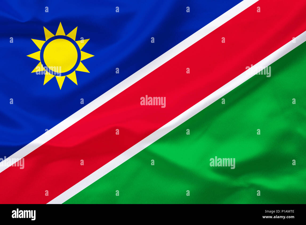 Flag of Namibia, Africa, , Flagge von Namibia, Afrika, Stock Photo