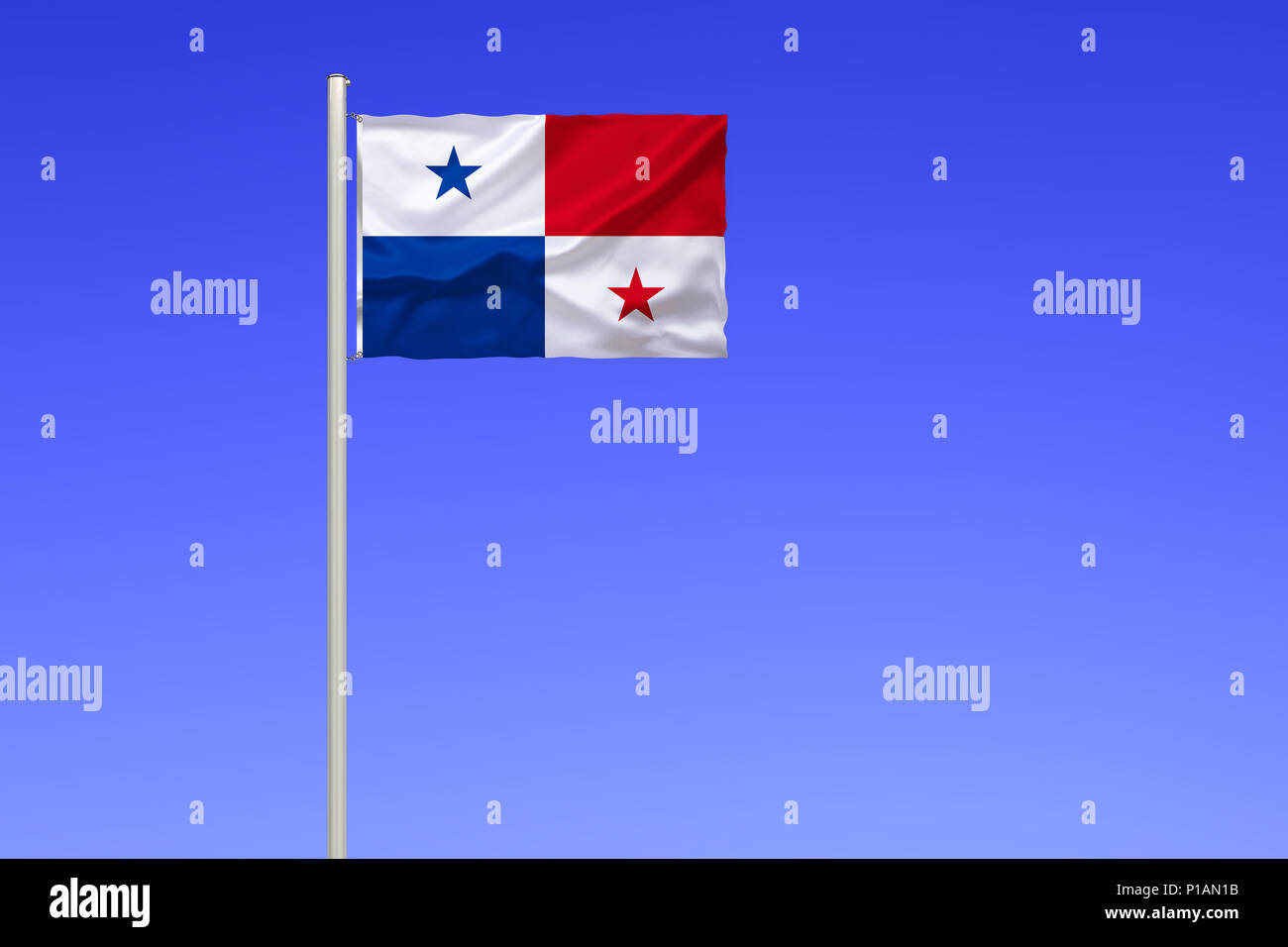 Flag of Panama, Latin America,, Flagge von Panama, Lateinamerika, Stock Photo