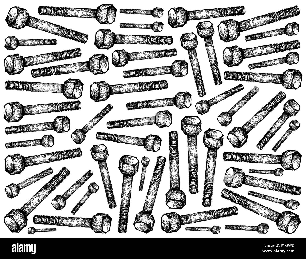 Manufacturing and Industry, Illustration Hand Drawn Sketch Wallpaper