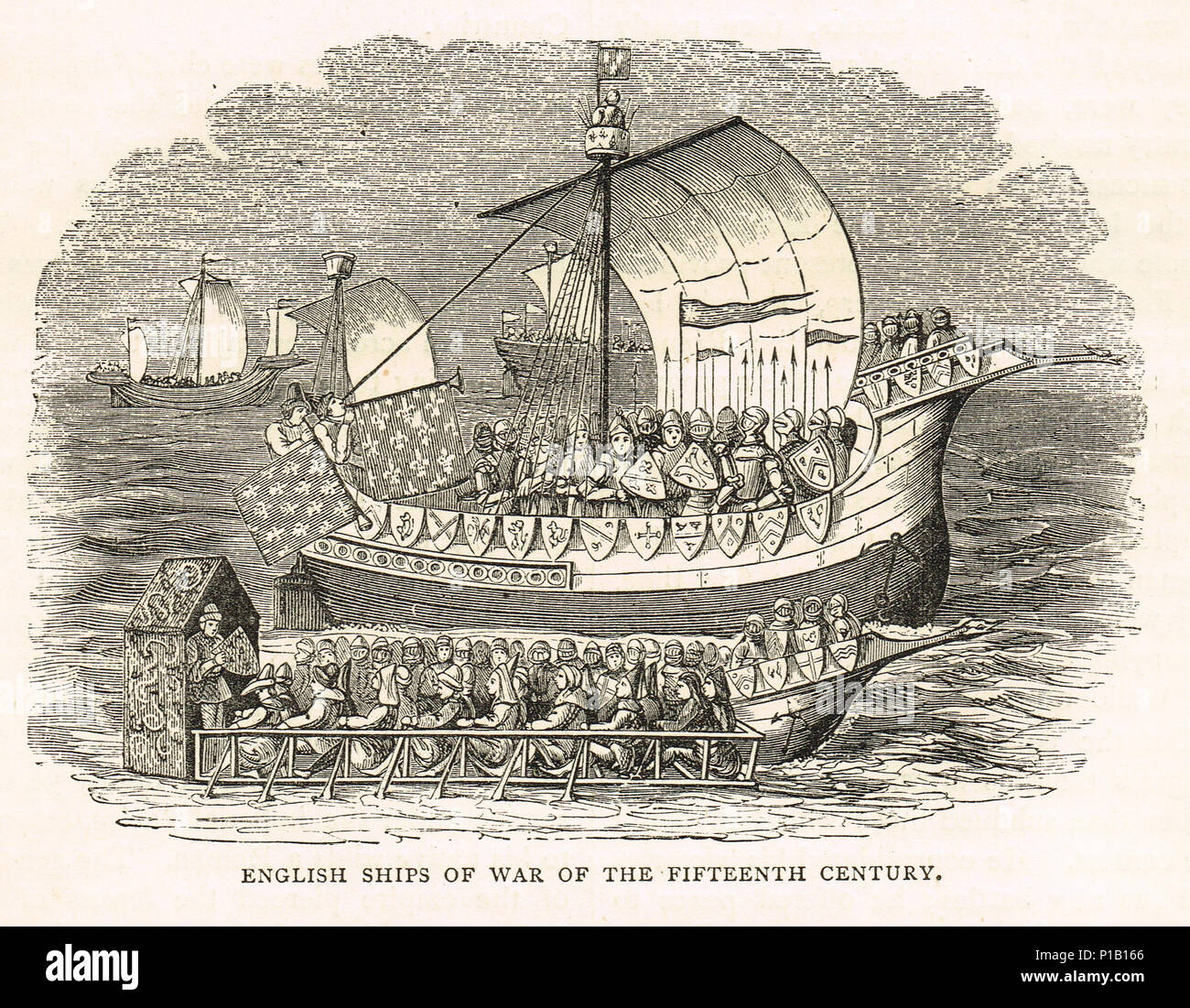 15th century English ships of war Stock Photo