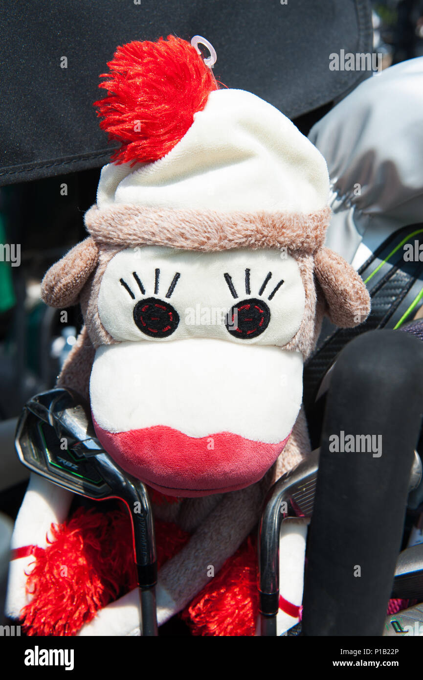 Golf club headcover representing a monkey. Stock Photo