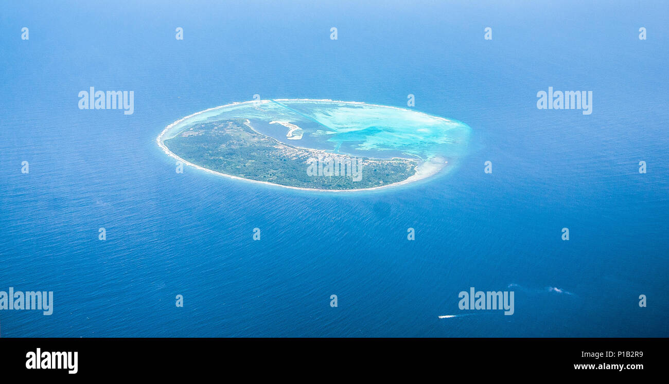 Maldives from the sky. Paradise. Turquoise lagoon. Stock Photo