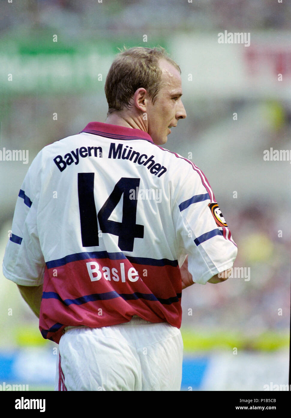 BayArena Leverkusen Germany  29.5.1999, German Bundesliga Season 1998/1999 matchday 34,  Bayer 04 Leverkusen vs FC Bayern Munich (Munchen, Muenchen) --- Mario Basler (Munich) Stock Photo