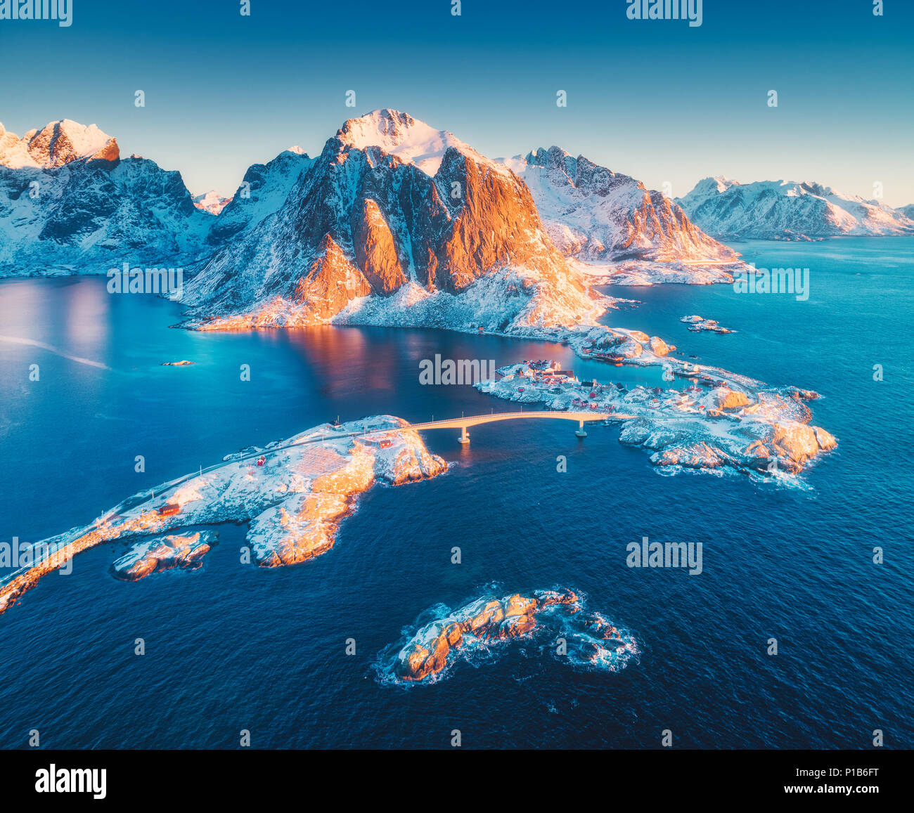 Sunrise At Hamnoy Lofoten Islands Nordland Hi Res Stock Photography And