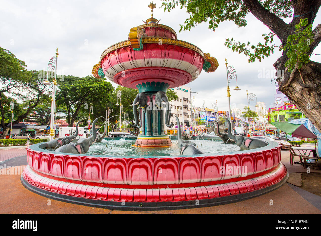 Kuala Lumpur/Malaysia November 28th, 2014 A colorful water fountain