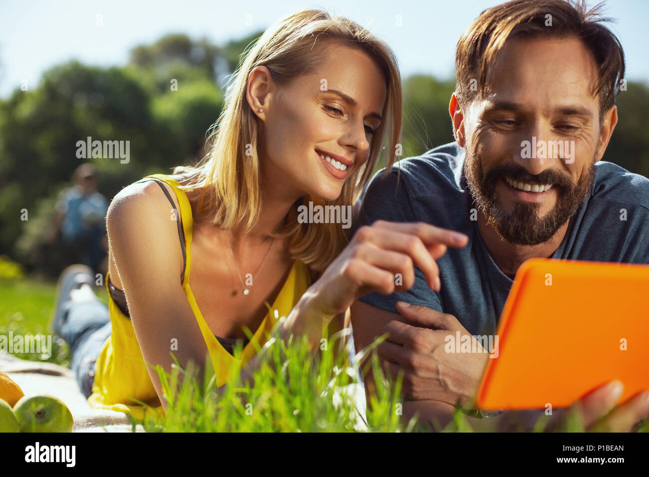 Happy couple spending time together Stock Photo