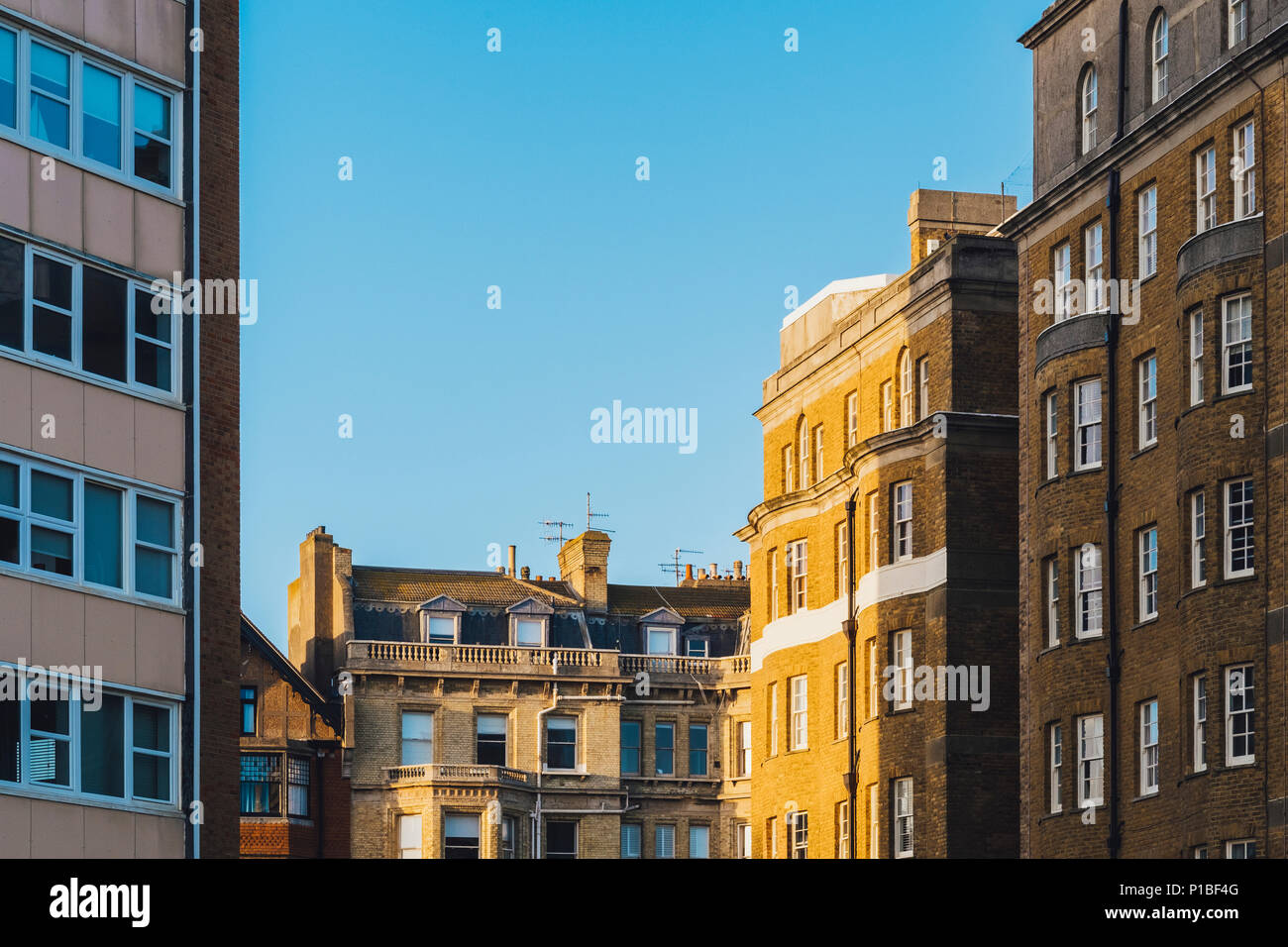 Facade, residential houses, Brighton, England Stock Photo