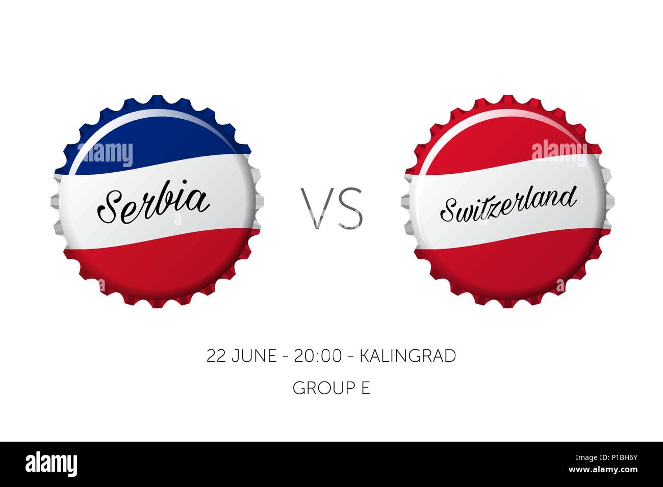 Soccer championship - Serbia VS Switzerland - 22 June Stock Vector