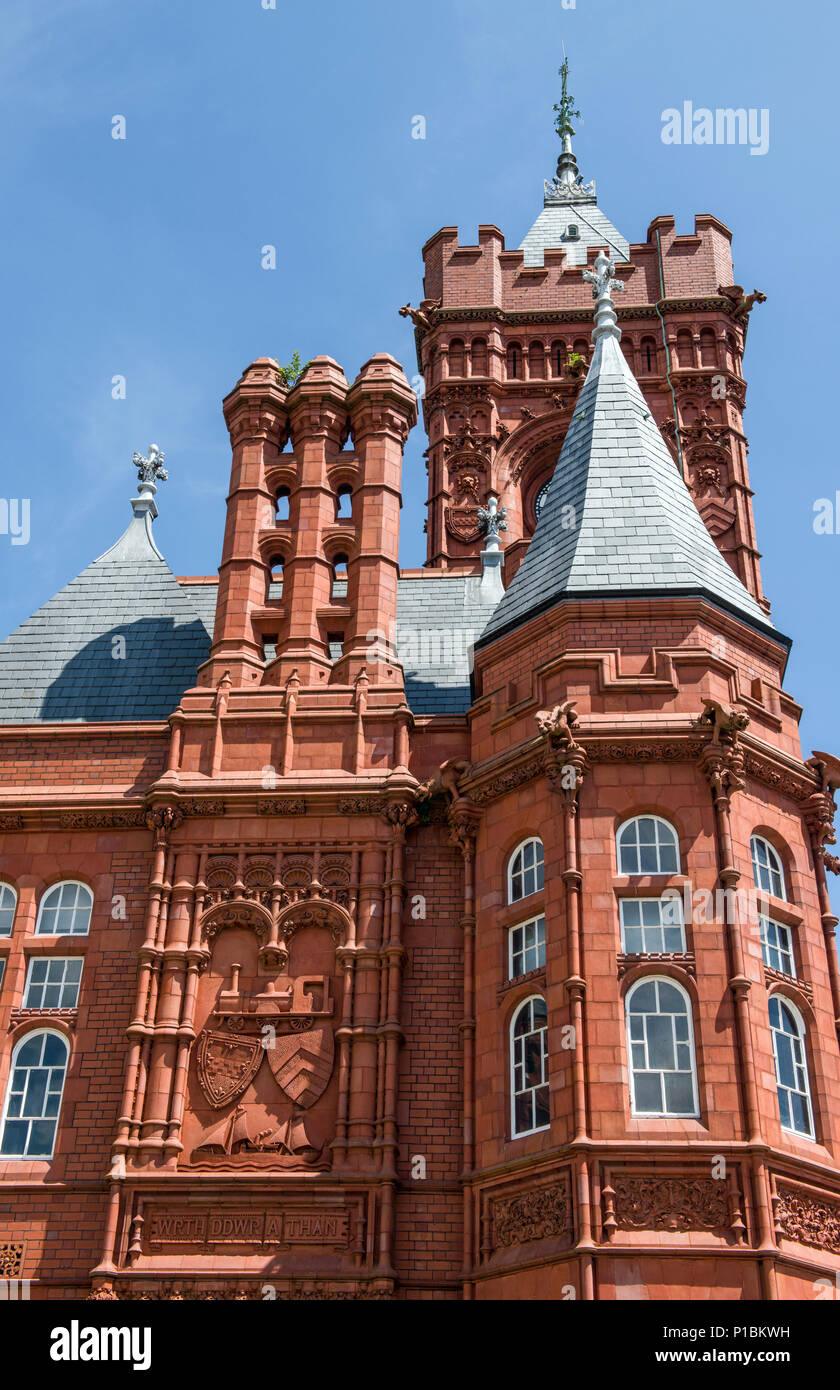 Cardiff Bay the Pierhead Building close up Stock Photo