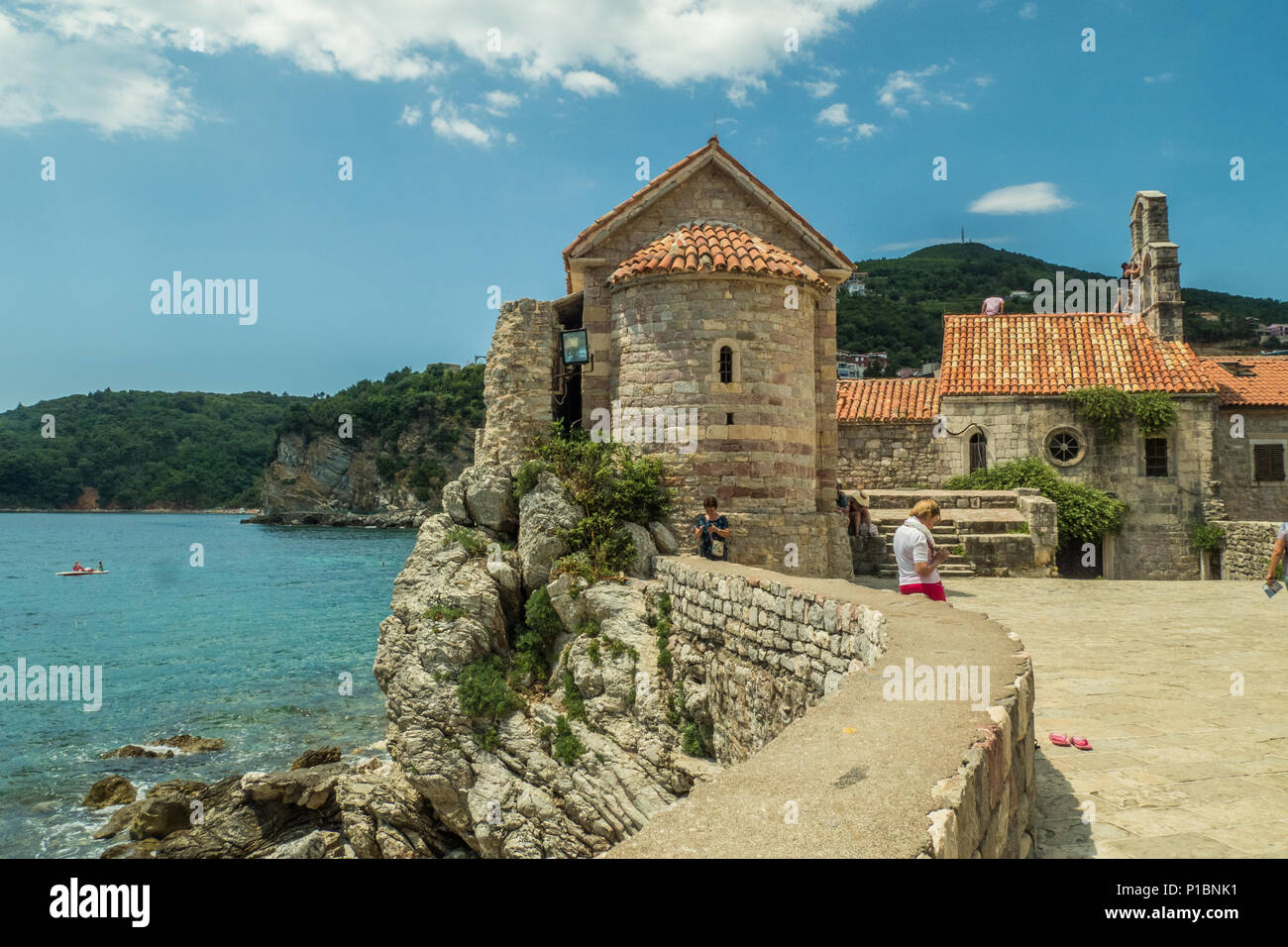 Budva, a town in Montenegro on the Adriatic coastline Stock Photo