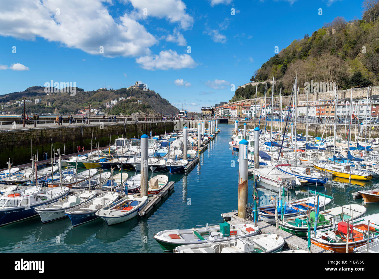 Old port in the Casco Viejo, San Sebastian, Basque Country, Spain Stock Photo