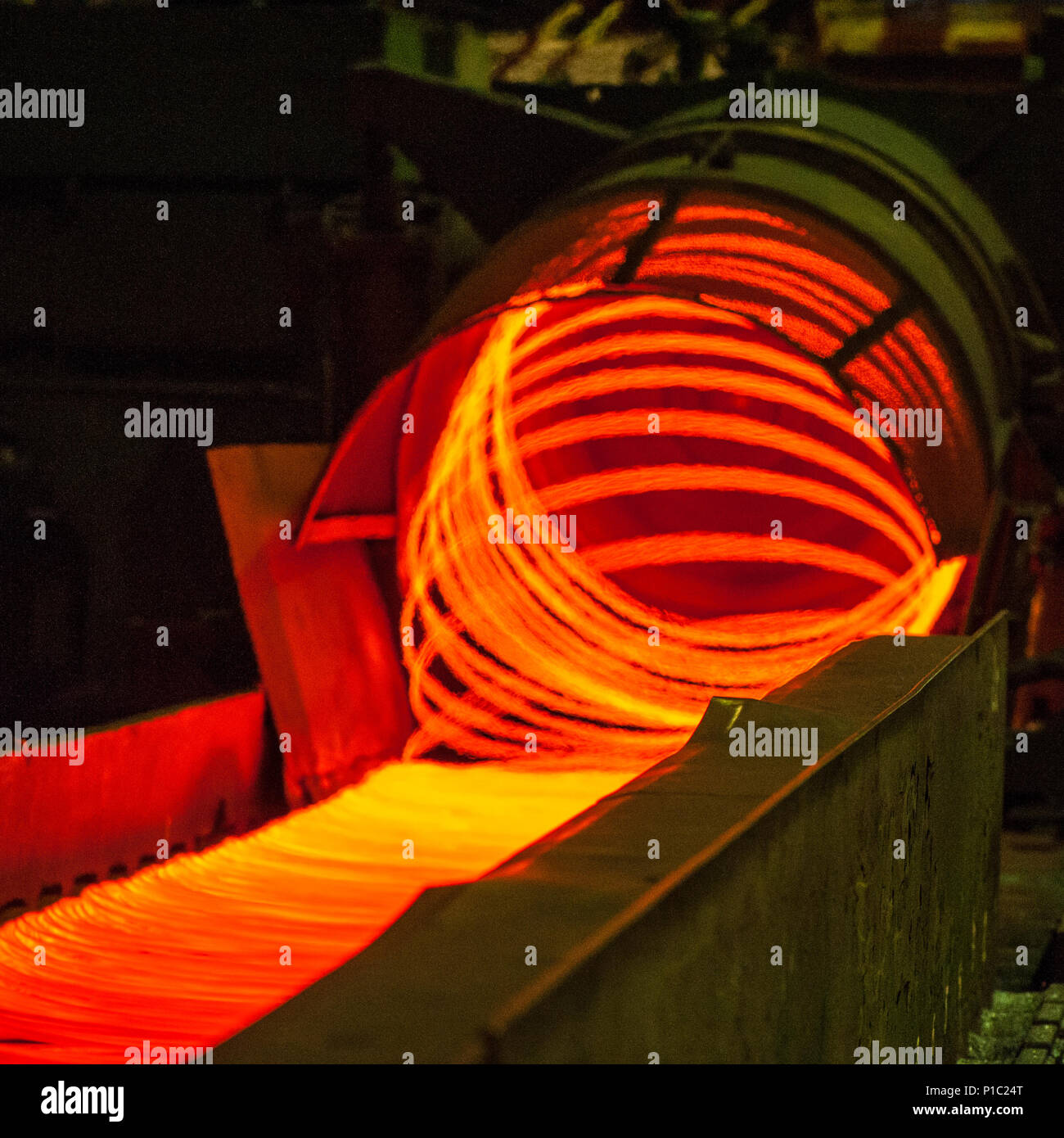 Manufacturing Wire Steel Works. Iron and Steel Metallurgical Plant