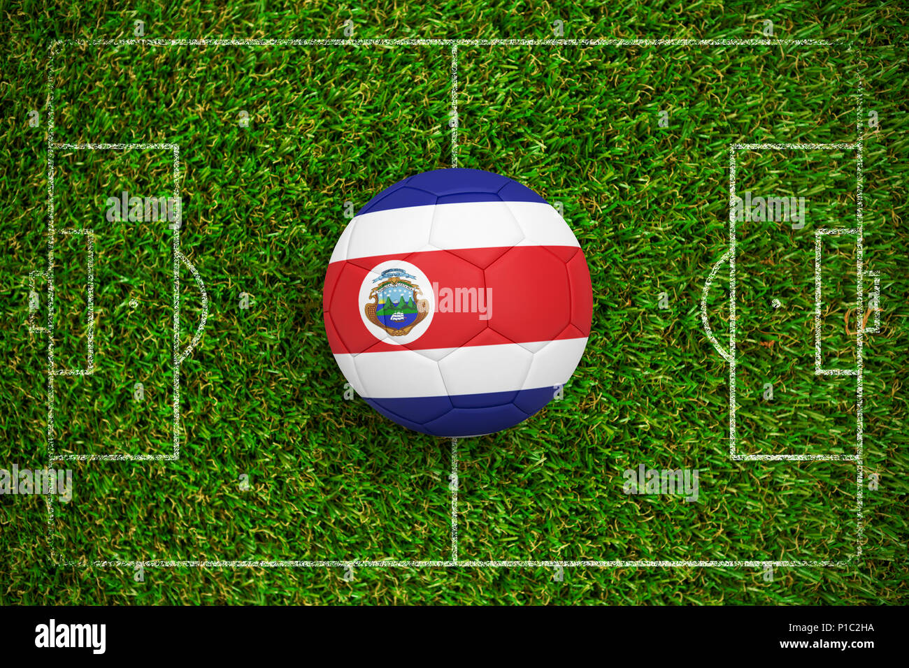 Composite image of football in costa rica colours Stock Photo - Alamy