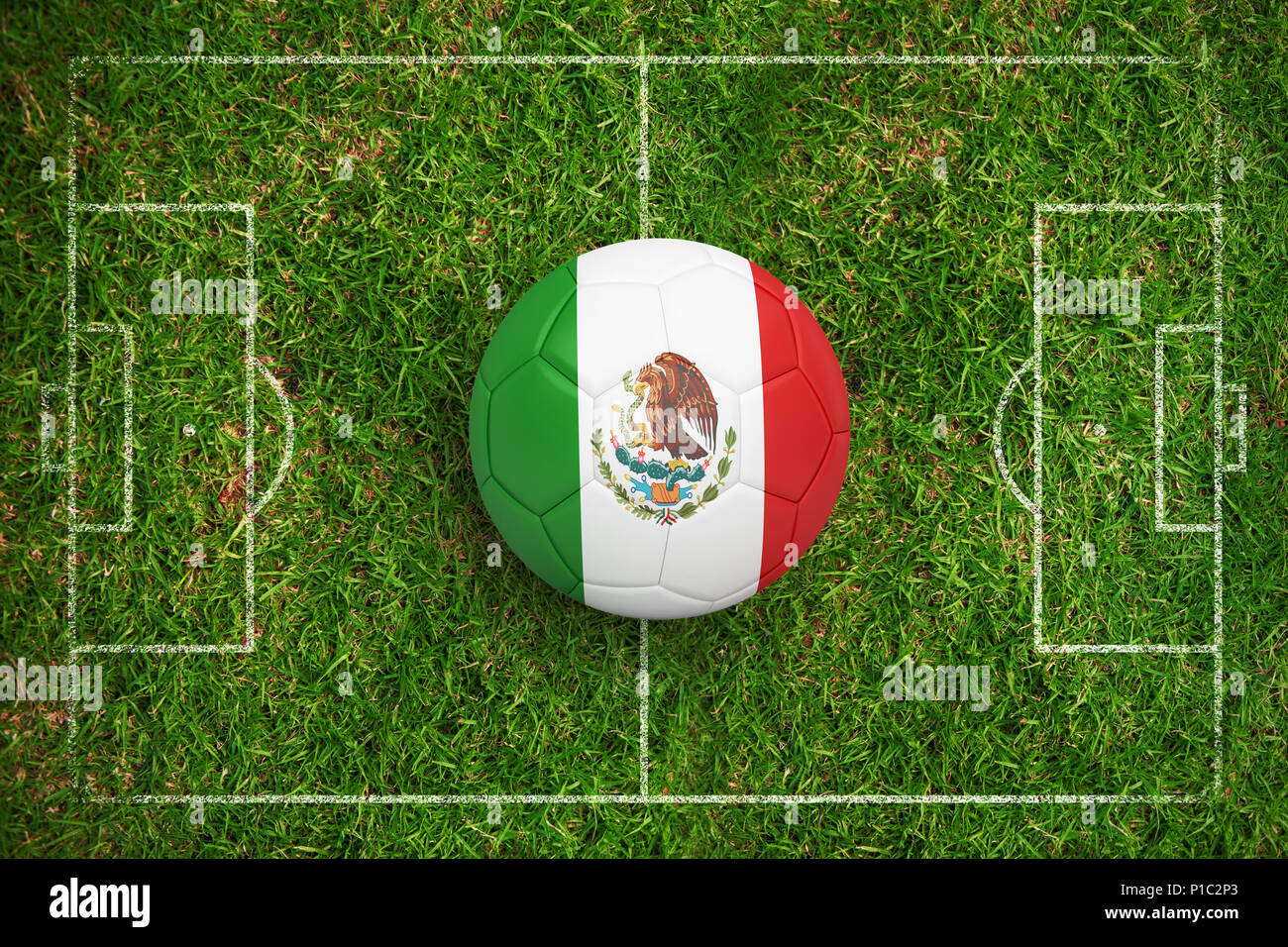 Composite image of football in mexico colours Stock Photo