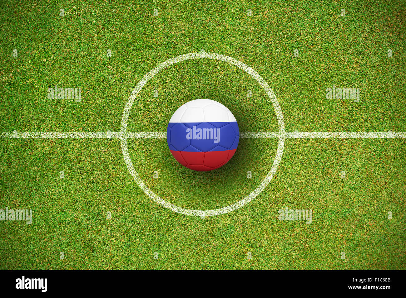 Composite image of football in russia colours Stock Photo - Alamy