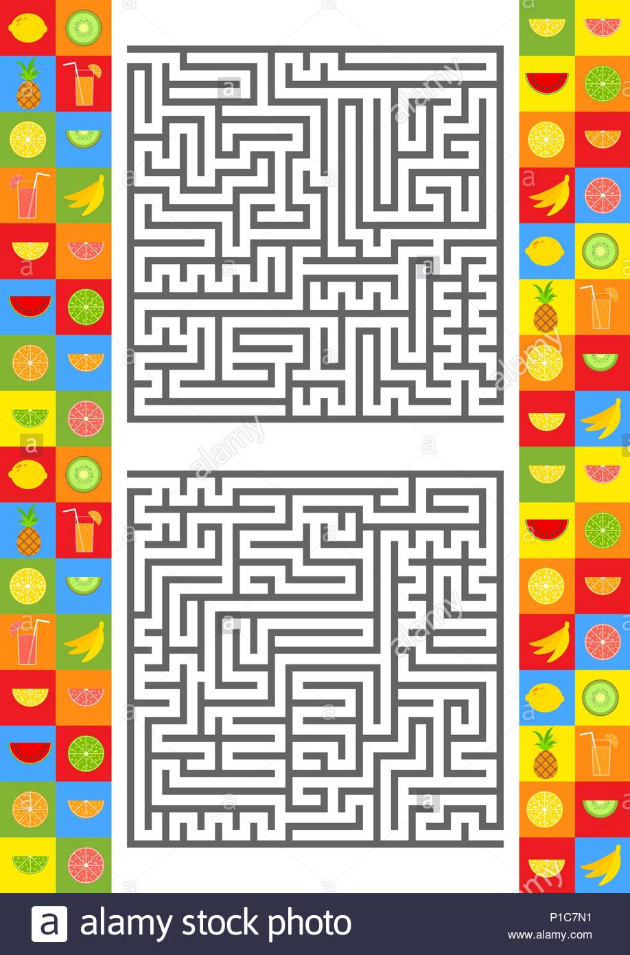 Abstract Complex Square Isolated Labyrinth There Are Two Types In