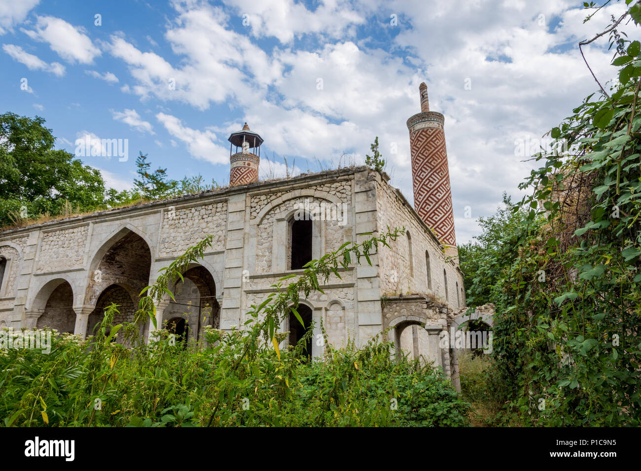 Abandoned Lower mosque, Shushi, Nagorno Karabakh, Artsakh republic Stock Photo