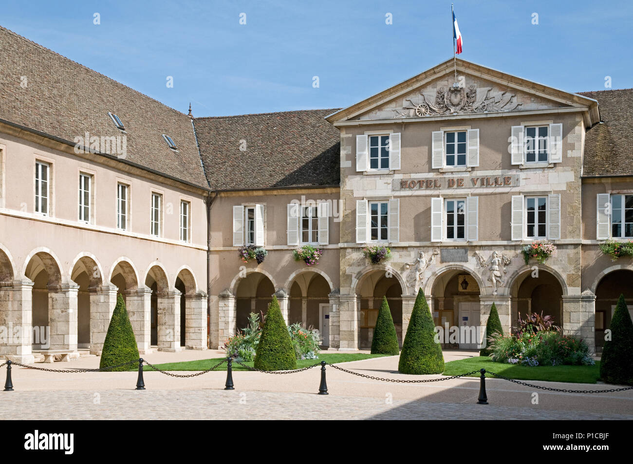Hotel de Ville or Council Buildings in Beaune Burgundy France Stock Photo