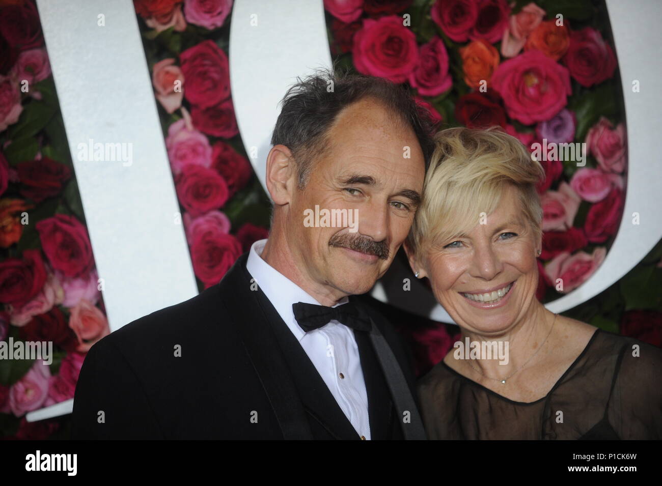 NEW YORK, NY - JUNE 10: Mark Rylance, Claire van Kampen attends the 72nd Annual Tony Awards on June 10, 2018 at Radio City Music Hall in New York City.    People:  Mark Rylance, Claire van Kampen Stock Photo