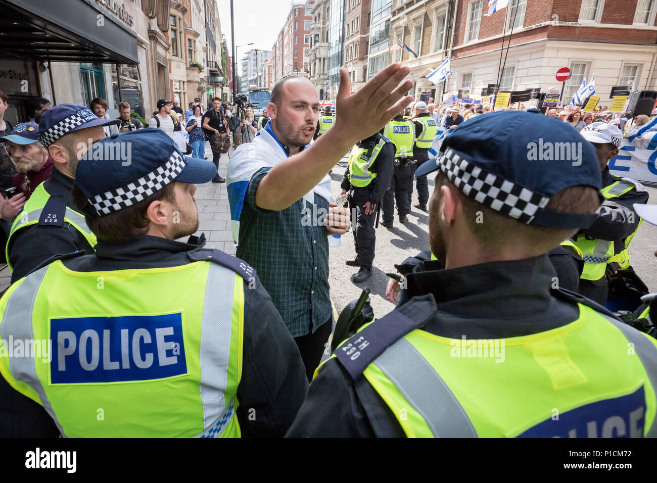 London, UK. 10th June, 2018. Pro-Palestinian Al Quds Day march through central London organised by the Islamic Human Rights Commission. An international event which began in Iran 1979. Credit: Guy Corbishley/Alamy Live News Stock Photo