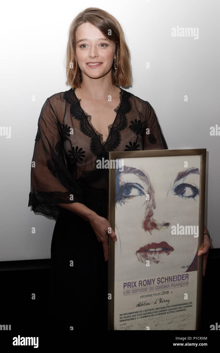 Paris France. 11th June 2018. Actress Adeline d Hermy wins the