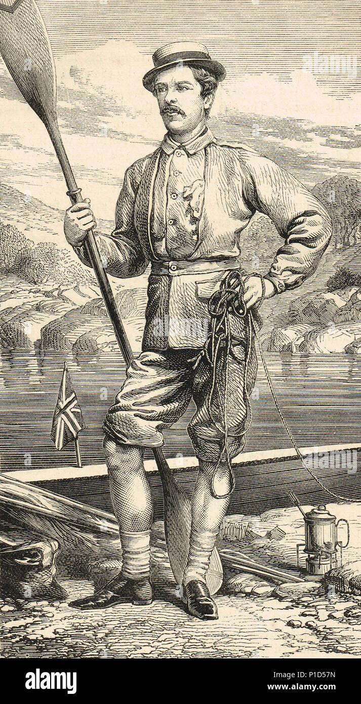 John MacGregor (nicknamed Rob Roy after his famous relative), Scottish explorer, travel writer, philanthropist, and sportsman of the 19th century Stock Photo