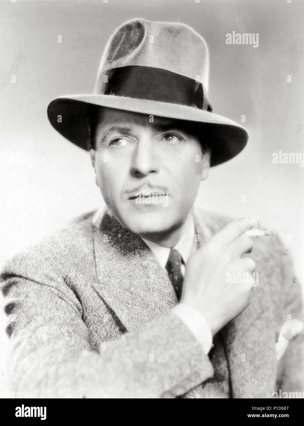 Vintage Hollywood Movie Star Photograph Warner Baxter Colorized