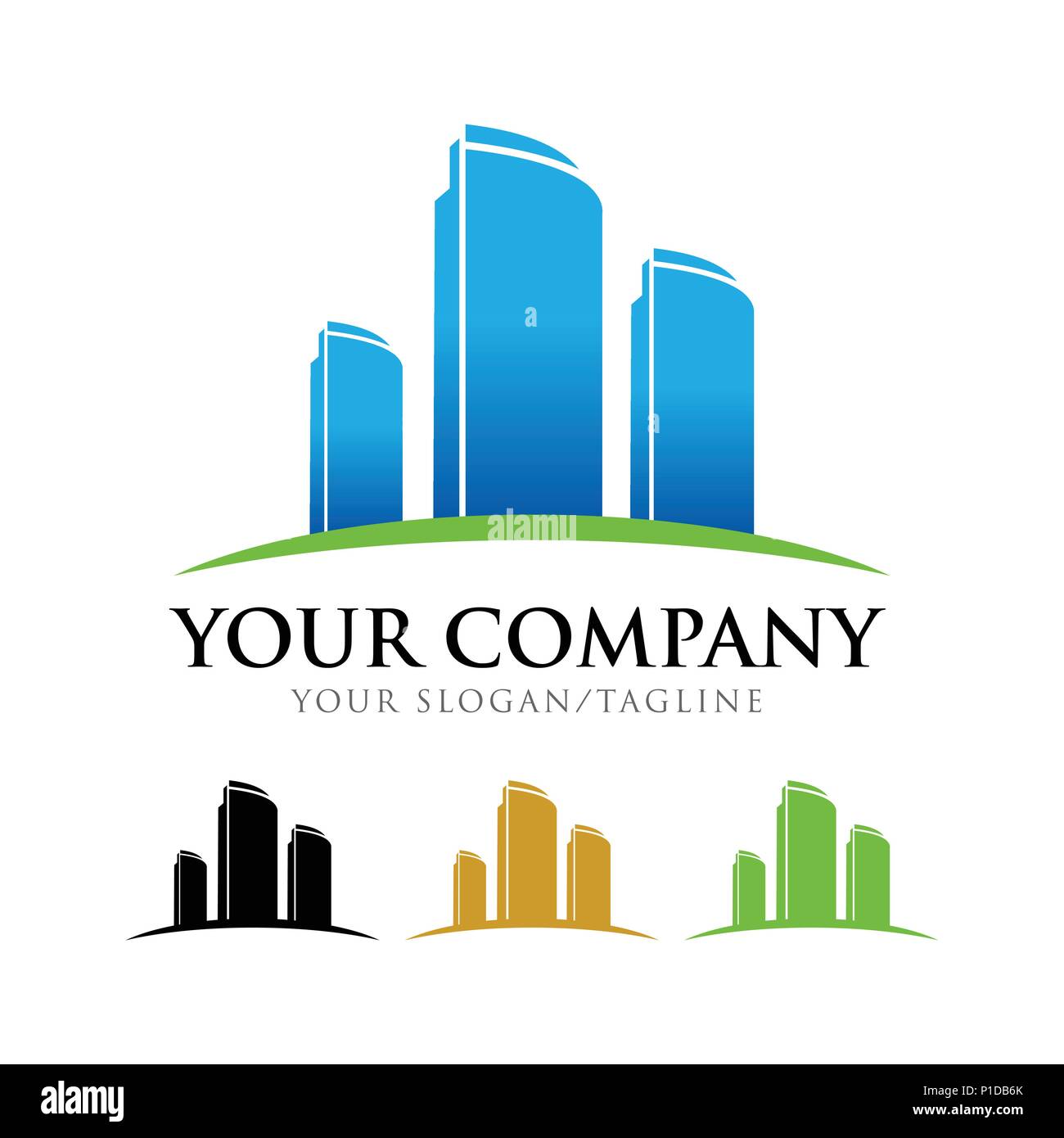 Commercial Apartment Building Company Vector Symbol Graphic Logo Design Stock Vector