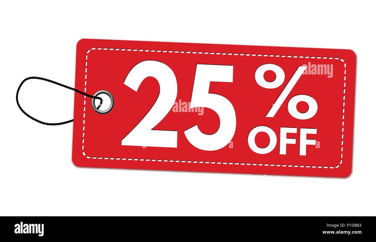 Special Offer 25 Off Label Or Price Tag On White Background