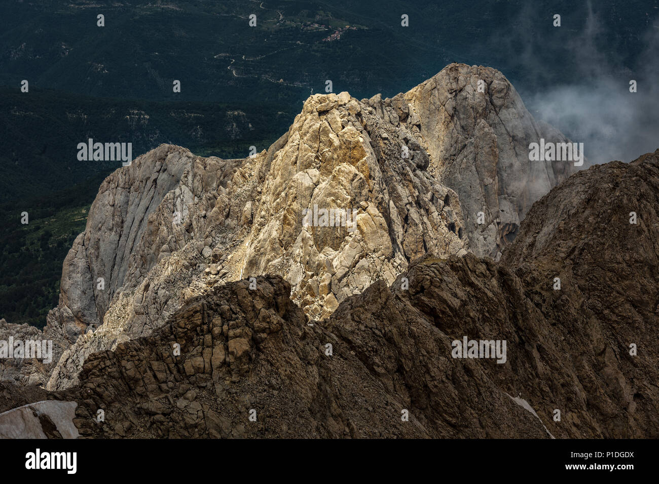 peak of Corno Piccolo, Gran Sasso and monti della Laga National Park,  Abruzzo, Italy Stock Photo