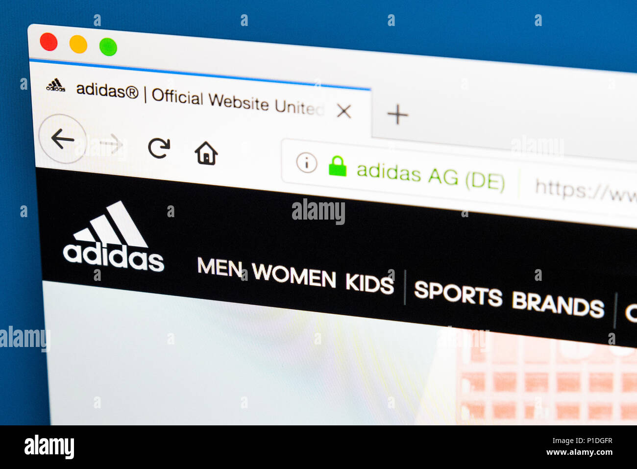 LONDON, UK - MAY 23RD 2018: The homepage of the official website for Adidas  - the largest sportswear manufacturer in Europe, on 23rd May 2018 Stock  Photo - Alamy