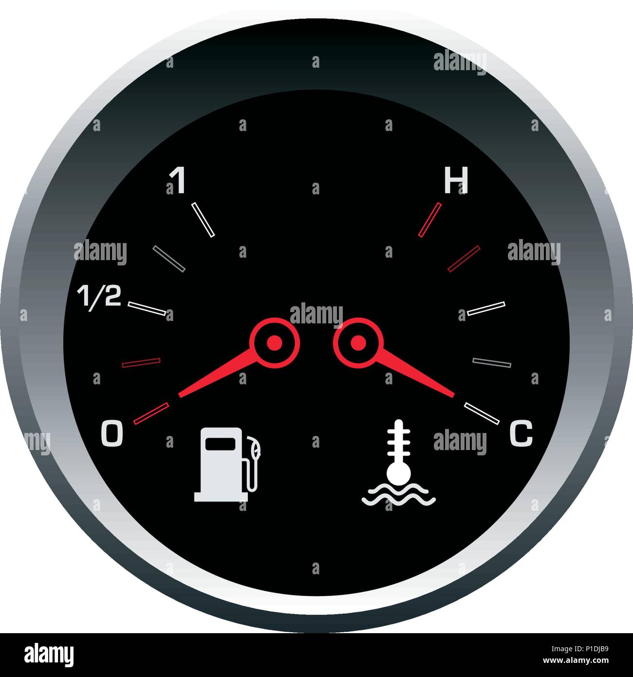Fuel gauge and heat panel template on white background. Vector gauge