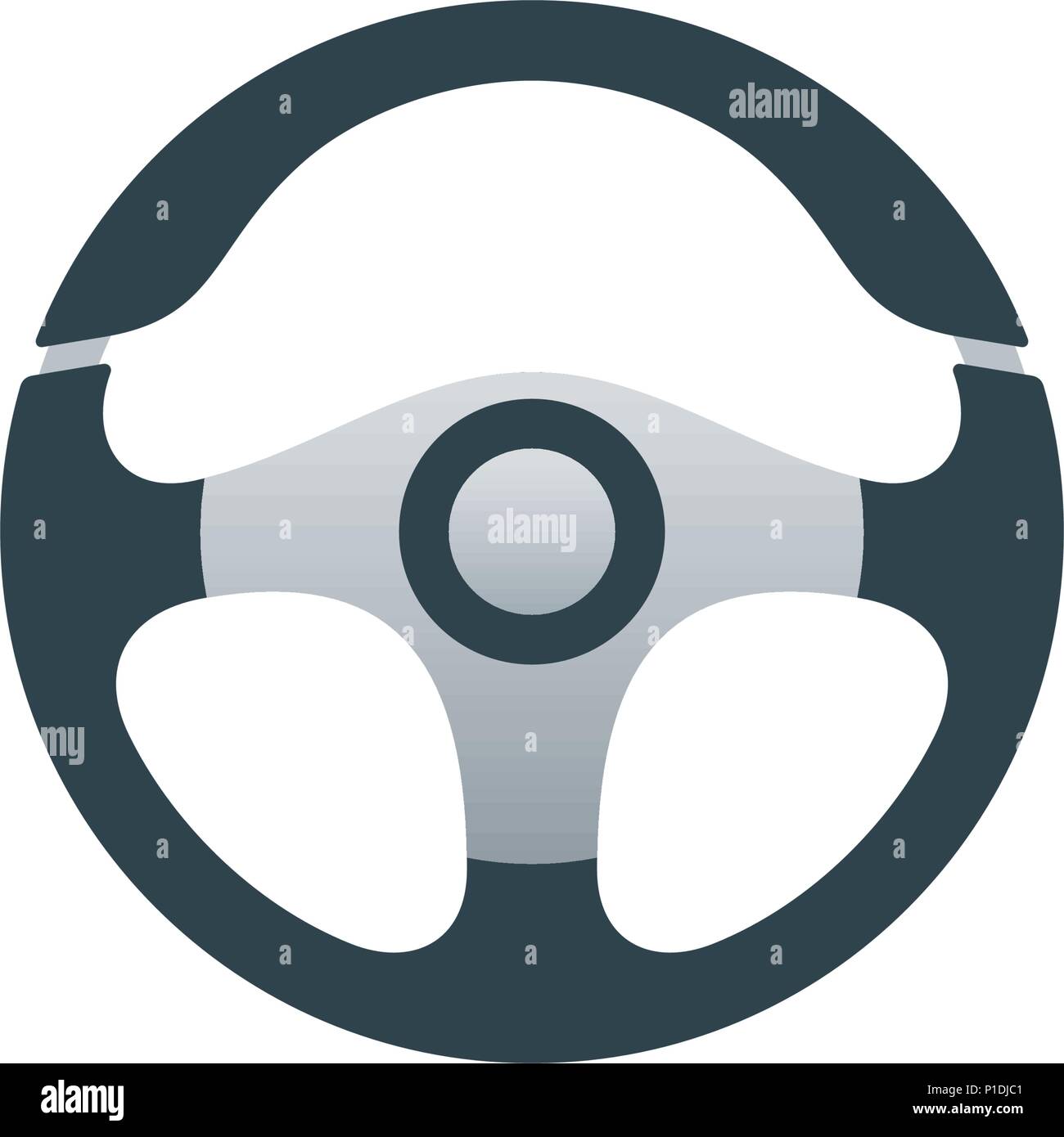 Flat cars steering wheel on white background. Vector wheel design. Stock Vector