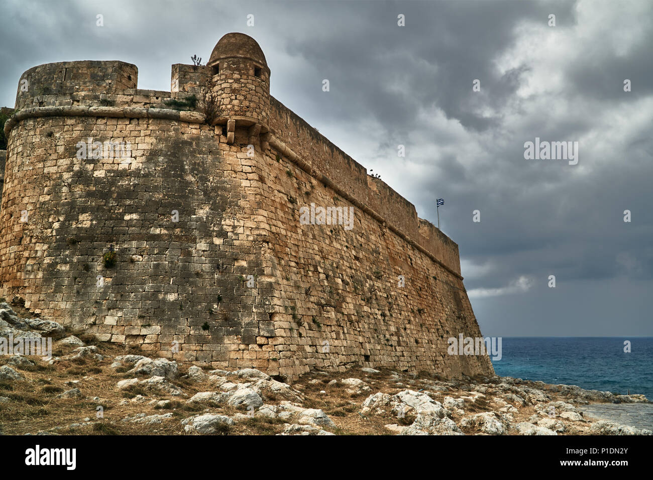 Venetian, medieval fortress in the city of Rethymnon Stock Photo