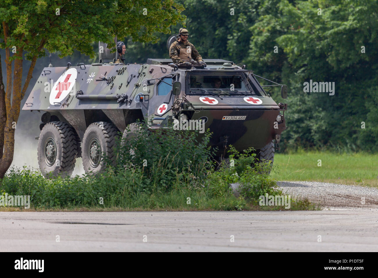 FELDKIRCHEN / GERMANY - JUNE 9, 2018: German armoured personnel carrier ...