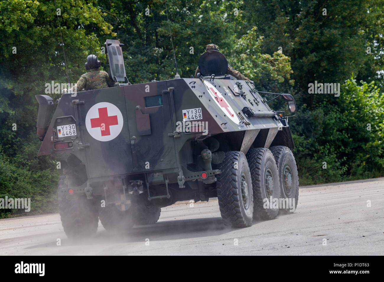 FELDKIRCHEN / GERMANY - JUNE 9, 2018: German armoured personnel carrier ...