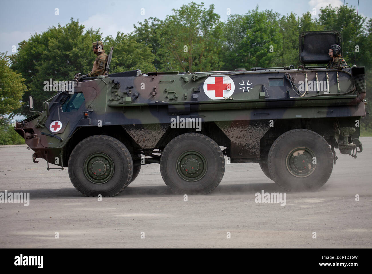 FELDKIRCHEN / GERMANY - JUNE 9, 2018: German armoured personnel carrier ...