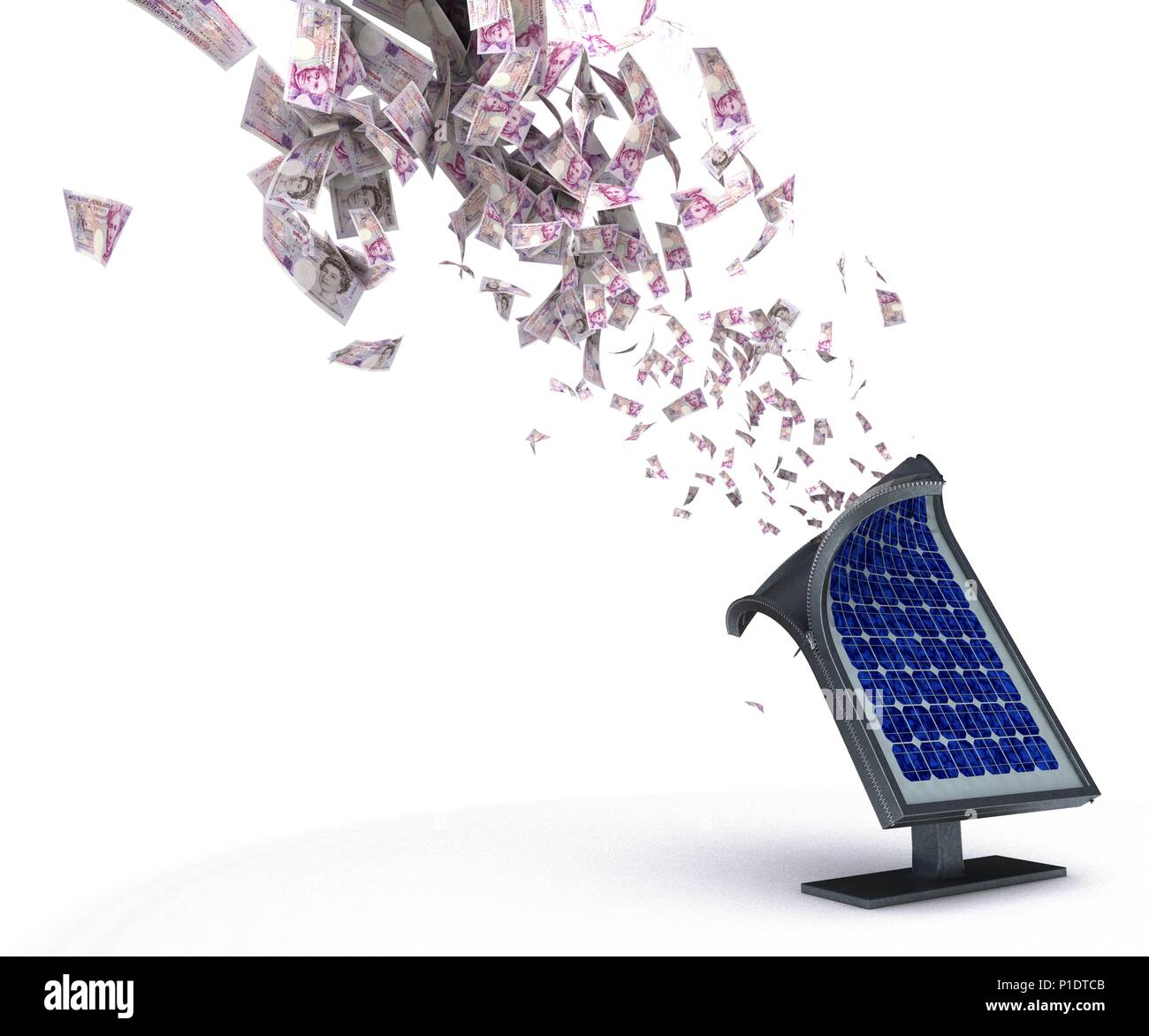 3d render of Solar panels and money Stock Photo - Alamy