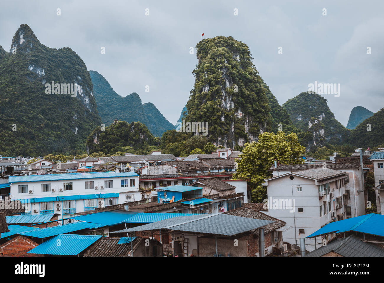 Scenic landscape at Yangshuo County of Guilin, China. Stock Photo