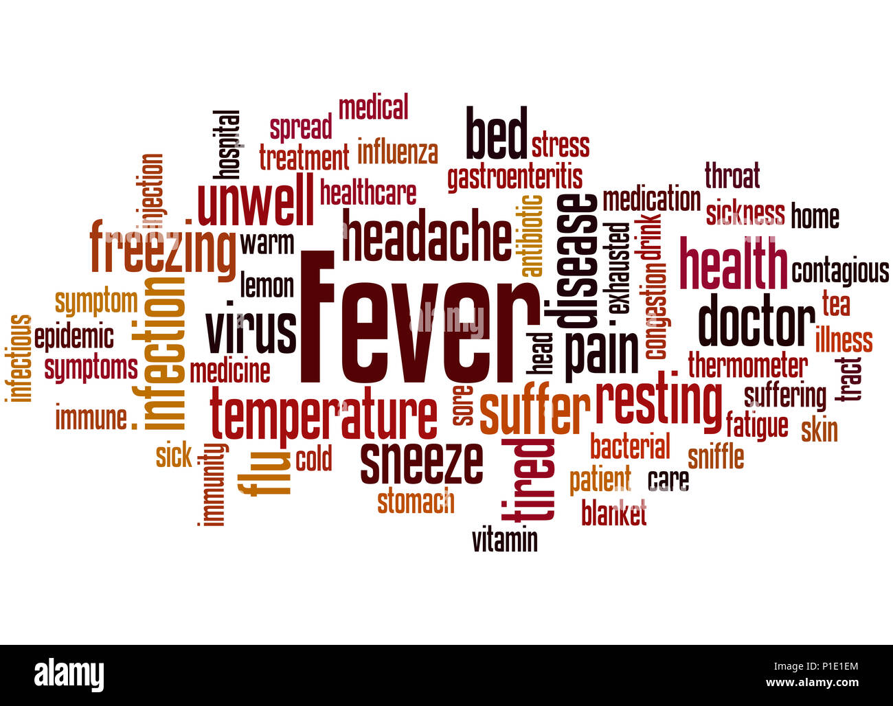 Fever, word cloud concept on white background Stock Photo - Alamy