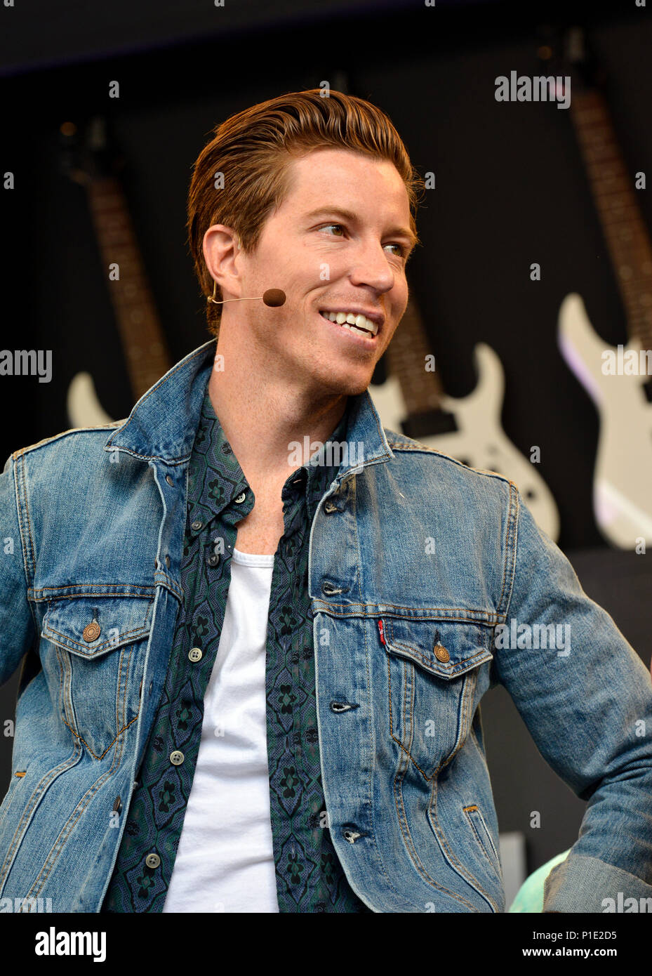 Napa Valley, California, May 25, 2018, Shaun White on the culinary stage at the 2018 BottleRock Festival in Napa California. Stock Photo