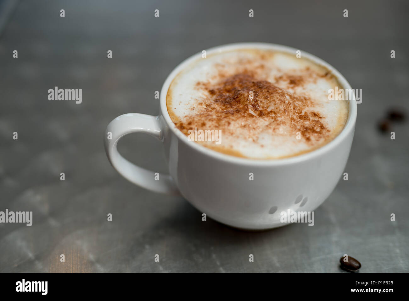 Coffee's on a table. Cappuccino. latte and an americano. Stock Photo