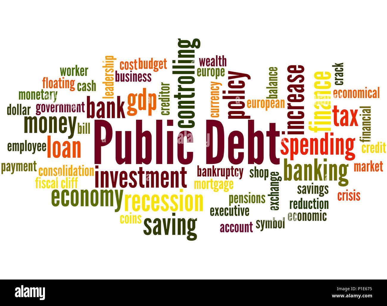 Public Debt, Word Cloud Concept On White Background Stock Photo - Alamy