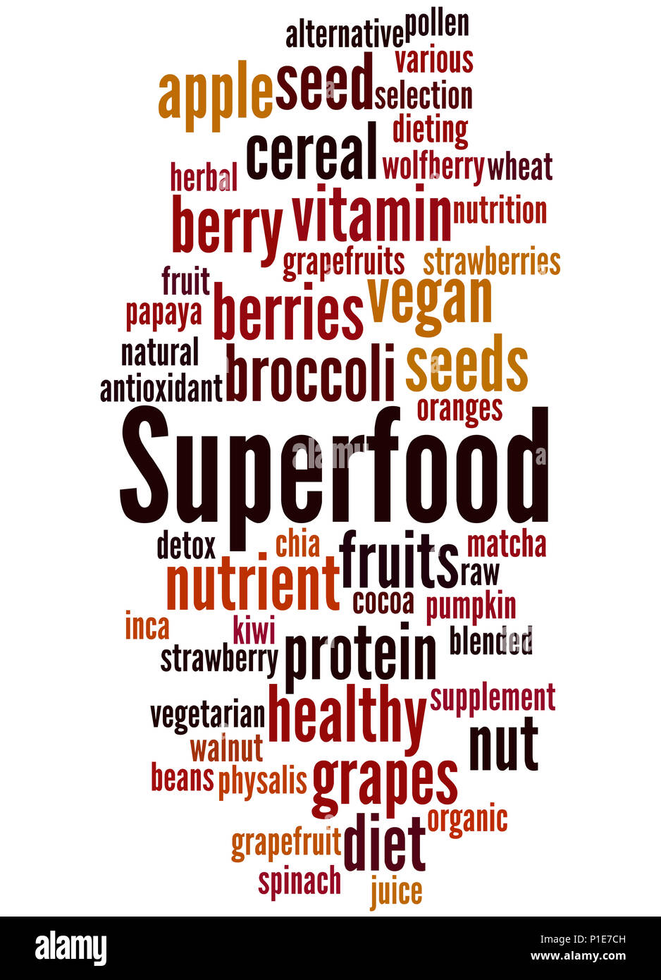 Superfood, word cloud concept on white background. Stock Photo